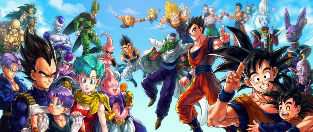 portada del top depersonajes poderosos de dragon ball
