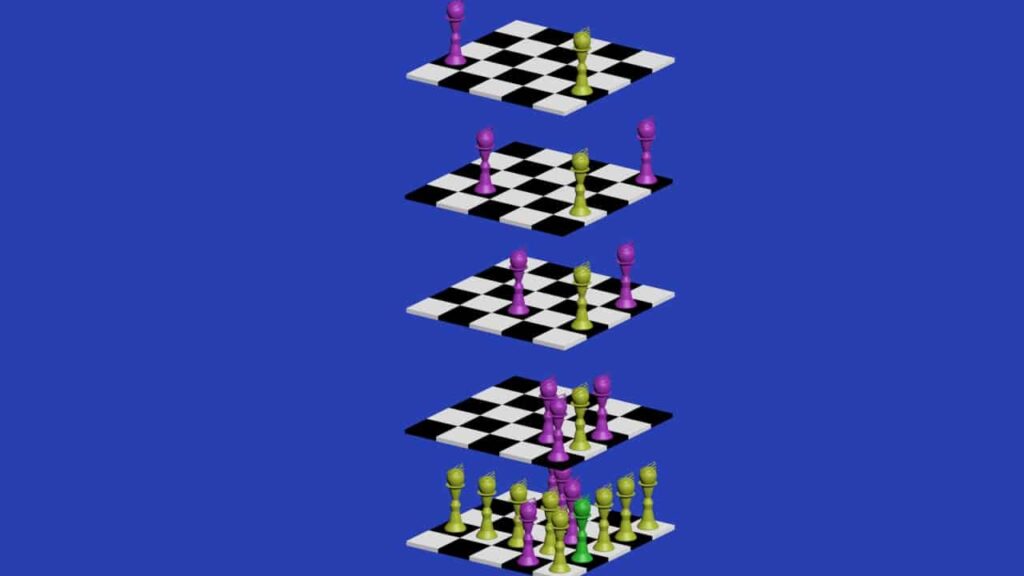 movimientos de la reina ajedrez en ajedrez tridimensional