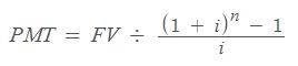 calcular PMT pago por periodo sabiendo FV valor final