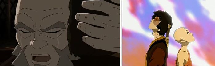 zuko con su tío y amigos