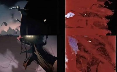 referenciando a evangelion en la intro del anime chainsaw man