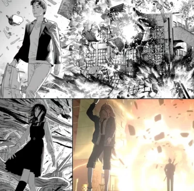 referenciando a goodbye eri en el opening de chainsaw man