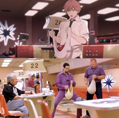 anime chainsaw man referencia en el opening a the big lebowski