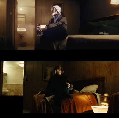 referencias a la películo no country for old men en la intro de chainsaw man