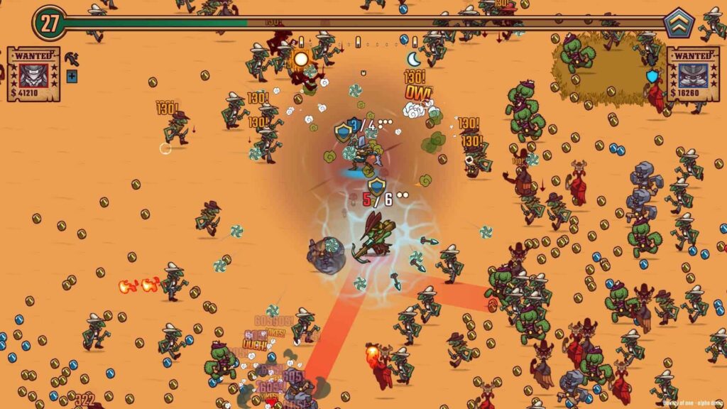 bounty of one shooter con vista cenital similar a vampire survivors